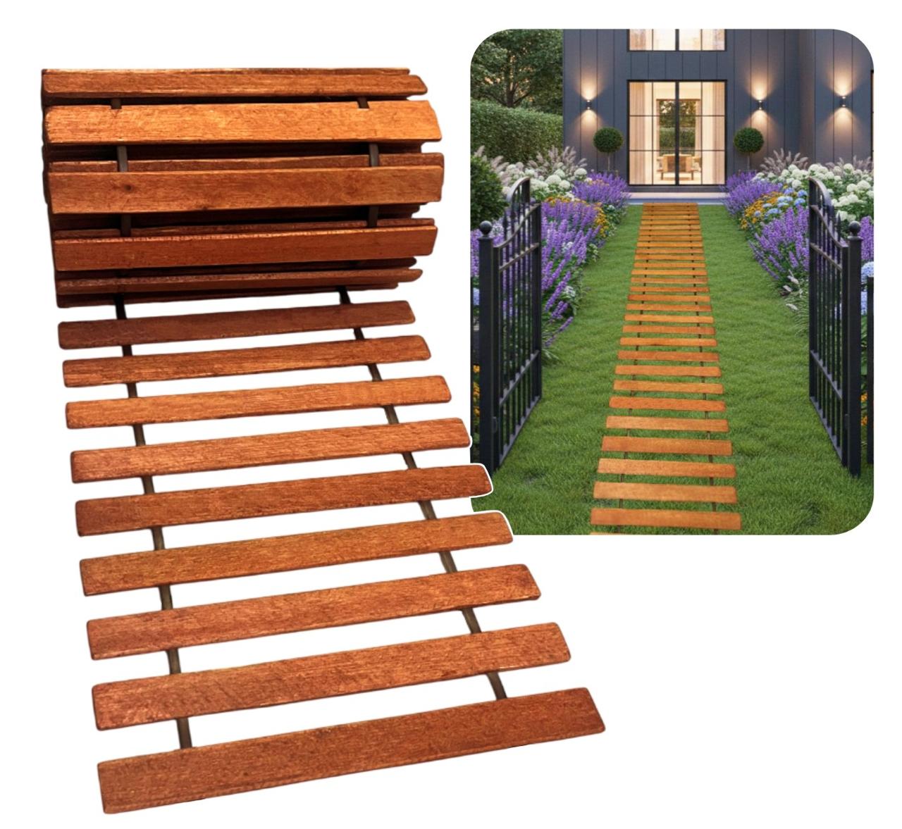 2 Metros Deck Em Rolo Caminho De Jardim De Madeira Eucalipto