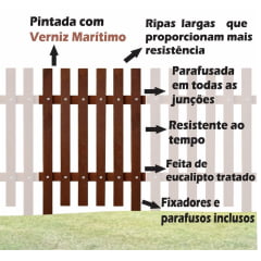 20 Cerca 50 x 90 cm – Modelo Madetop G  -Slin marrom