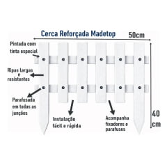 20 Cercas 50 x 40 cm – Modelo Madetop P - Slin  Branca
