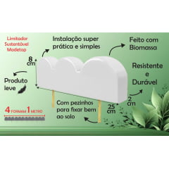 Kit 2 Metros - Limitador de Jardim Madetop Eco Branco